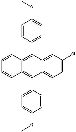 2-クロロ-9,10-ビス(4-メトキシフェニル)アントラセン 化学構造式