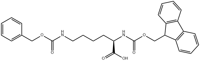 N-芴甲氧羰基-N'-苄氧羰基-D-赖氨酸 结构式