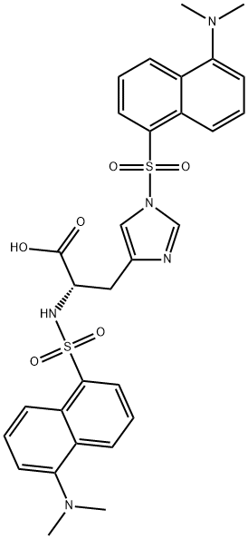 N,1-二[[5-(二甲基氨基)-1-萘基]磺酰基]-L-组氨酸,1110-87-8,结构式