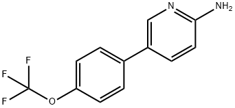 2-アミノ-5-(4-トリフルオロメトキシフェニル)ピリジン 化学構造式