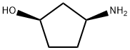(1R,3S)-3-アミノシクロペンタノール 化学構造式