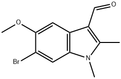 6-BROMO-5-METHOXY-1,2-DIMETHYL-1H-INDOLE-3-CARBALDEHYDE Structure