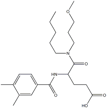 (+-)-4-((3,4-Dimethylbenzoyl)amino)-5-((3-methoxypropyl)pentylamino)-5 -oxopentanoic acid Structure
