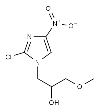1-(2-hydroxy-3-methyoxypropyl)-2-chloro-4-nitroimidazole Struktur