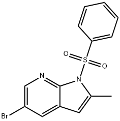 5-Bromo-2-methyl-1-(phenylsulfonyl)-1H-pyrrolo[2,3-b]pyridine Struktur