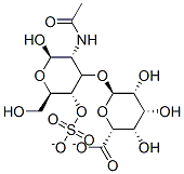 (2R,3S,4S,5R,6R)-6-[(2R,3R,4R,5S,6R)-3-acetamido-2-hydroxy-6-(hydroxymethyl)-5-sulfonatooxy-oxan-4-yl]oxy-3,4,5-trihydroxy-oxane-2-carboxylate Struktur