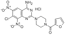 1-(4-Amino-7-chloro-6,8-dinitro-2-quinazolinyl)-4-(2-furanylcarbonyl)p iperazine HCl Structure