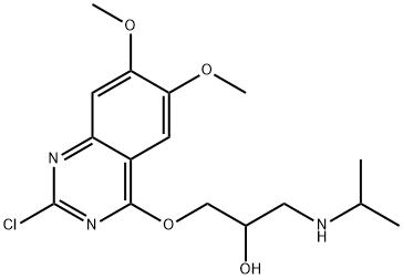 1-((2-Chloro-6,7-dimethoxy-4-quinazolinyl)oxy)-3-((1-methylethyl)amino )-2-propanol 结构式