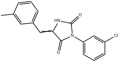 (5Z)-3-(3-chlorophenyl)-5-[(3-methylphenyl)methylidene]imidazolidine-2 ,4-dione Structure