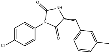 (5Z)-3-(4-chlorophenyl)-5-[(3-methylphenyl)methylidene]imidazolidine-2 ,4-dione Structure