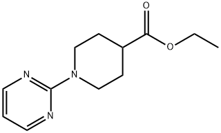 1-ピリミジン-2-イルピペリジン-4-カルボン酸エチルエステル 化学構造式
