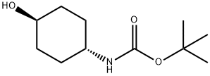 trans-4-(tert-ブトキシカルボニルアミノ)シクロヘキサノール 化学構造式