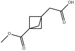 2-(3-(Methoxycarbonyl)bicyclo[1.1.1]pentan-1-yl)acetic acid Structure