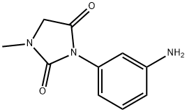 3-(3-アミノフェニル)-1-メチル-2,4-イミダゾリジンジオン 化学構造式