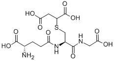 2-[[2-[(4-アミノ-4-カルボキシ-1-オキソブチル)アミノ]-3-[(カルボキシメチル)アミノ]-3-オキソプロピル]チオ]ブタン二酸 化学構造式