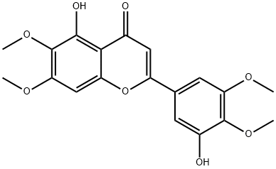 5,3-ジヒドロキシ-6,7,4,5-テトラメトキシフラボン 化学構造式