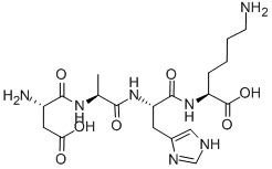 H-ASP-ALA-HIS-LYS-OH Structure