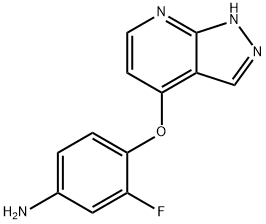 BenzenaMine, 3-fluoro-4-(1H-pyrazolo[3,4-b]pyridin-4-yloxy)- Struktur