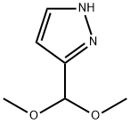 3-(ジメトキシメチル)-1H-ピラゾール 化学構造式