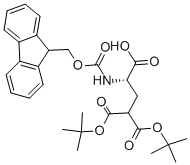 (S)-3-(9H-フルオレン-9-イルメトキシカルボニルアミノ)プロパン-1,1,3-トリカルボン酸1,1-ジ-tert-ブチル 化学構造式