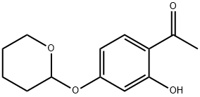 2-ヒドロキシ-4-(テトラヒドロピラン-2-イルオキシ)アセトフェノン 化学構造式