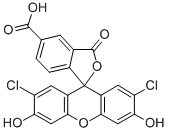 5(6)-CARBOXY-2' 7'-DICHLOROFLUORESCEIN Struktur