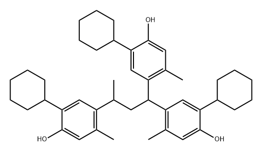 4,4',4''-(1-methylpropan-1-yl-3-ylidene)tris(2-cyclohexyl-5-methylphenol) Structure