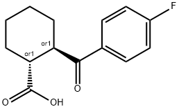 TRANS-2-(4-フルオロベンゾイル)-1-シクロヘキサンカルボン酸 化学構造式
