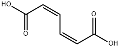 (2Z,4Z)-2,4-ヘキサジエン二酸 化学構造式