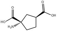 1α-アミノ-1,3β-シクロペンタンジカルボン酸 化学構造式