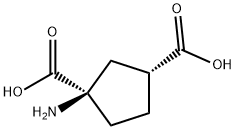 (1R,3R)-1-AMINOCYCLOPENTANE-1,3-DICARBOXYLIC ACID Structure