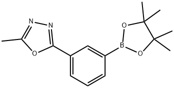 2-Methyl-5-[3-(4,4,5,5-tetramethyl-1,3,2-dioxaborolan-2-yl)phenyl]-1,3,4-oxadiazole Struktur