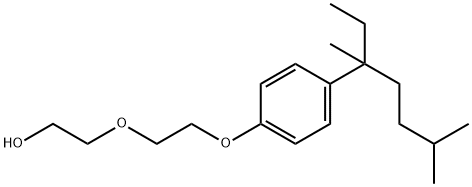 4-(3,6-ジメチル-3-ヘプチル)フェノールジエトキシラート 溶液 化学構造式
