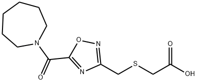 ({[5-(azepan-1-ylcarbonyl)-1,2,4-oxadiazol-3-yl]methyl}thio)acetic acid Structure