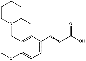 (2E)-3-{4-methoxy-3-[(2-methylpiperidin-1-yl)methyl]phenyl}acrylic acid 结构式