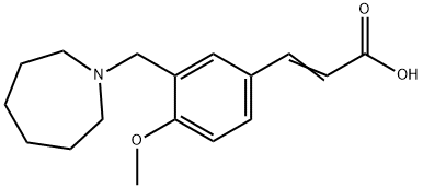 (2E)-3-[3-(azepan-1-ylmethyl)-4-methoxyphenyl]acrylic acid Struktur