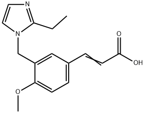 (2E)-3-{3-[(2-ethyl-1H-imidazol-1-yl)methyl]-4-methoxyphenyl}acrylic acid Struktur