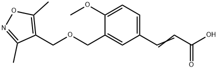 (2E)-3-(3-{[(3,5-dimethylisoxazol-4-yl)methoxy]methyl}-4-methoxyphenyl)acrylic acid Struktur