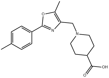 1-{[5-methyl-2-(4-methylphenyl)-1,3-oxazol-4-yl]methyl}piperidine-4-carboxylic acid Structure