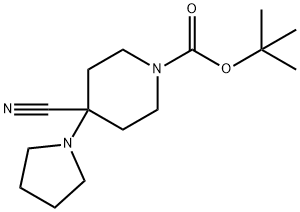 tert-butyl 4-cyano-4-pyrrolidin-1-ylpiperidine-1-carboxylate(SALTDATA: FREE) Struktur