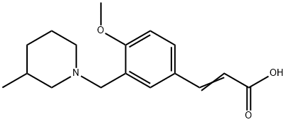 (2E)-3-{4-methoxy-3-[(3-methylpiperidin-1-yl)methyl]phenyl}acrylic acid Structure