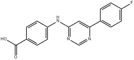 4-{[6-(4-fluorophenyl)pyrimidin-4-yl]amino}benzoic acid Structure