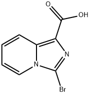 3-ブロモイミダゾ[1,5-A]ピリジン-1-カルボン酸 化学構造式