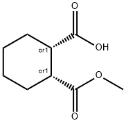 CIS-2-カルボメトキシシクロヘキサン-1-カルボン酸 化学構造式