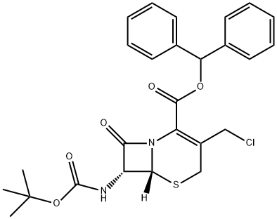 Diphenylmethyl 7beta-Tert-Butoxycarbonylamino-3-Chloromethyl-3-Cephem-4-Carboxylate Structure