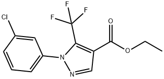 1-(3-クロロフェニル)-5-トリフルオロメチル-1H-ピラゾール-4-カルボン酸エチル 化学構造式