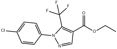 1-(4-クロロフェニル)-5-(トリフルオロメチル)-1H-ピラゾール-4-カルボン酸エチル 塩化物 化学構造式