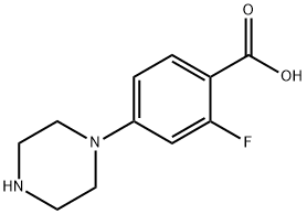 2-氟-4-(1-哌嗪基)苯甲酸, 1121613-69-1, 结构式