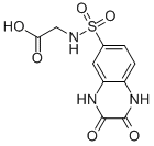 N-[(2,3-ジオキソ-1,2,3,4-テトラヒドロキノキサリン-6-イル)スルホニル]グリシン 化学構造式