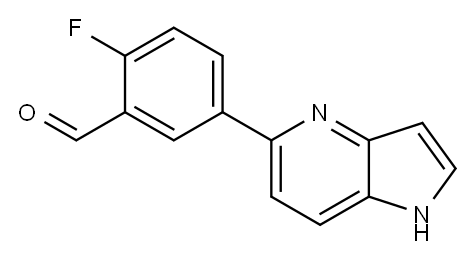 Benzaldehyde, 2-fluoro-5-(1H-pyrrolo[3,2-b]pyridin-5-yl)- Structure